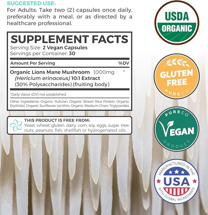 Turmeric &amp Lions Mane (1-Month Supply) Mindful Turmeric Bundle of Organic Turmeric Curcumin with Black Pepper &amp Ginger (120 Caps) &amp Organic Lions Mane Mushroom 10:1 Extract (60 Caps)