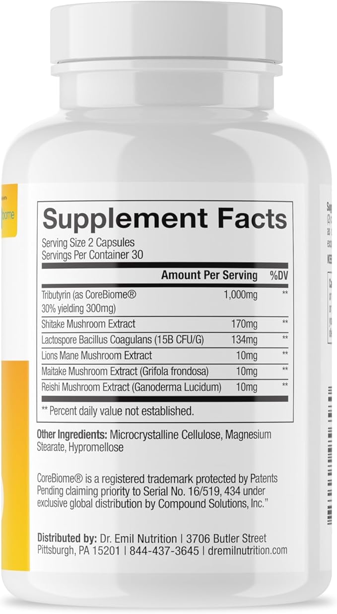 DR. EMIL NUTRITION Total Gut Health Complex - Prebiotic Probiotic &amp Postbiotic Supplement - Supports Digestive Health Bloating &amp Gut Balance - Non-GMO &amp Soy-Free - 60 Capsules