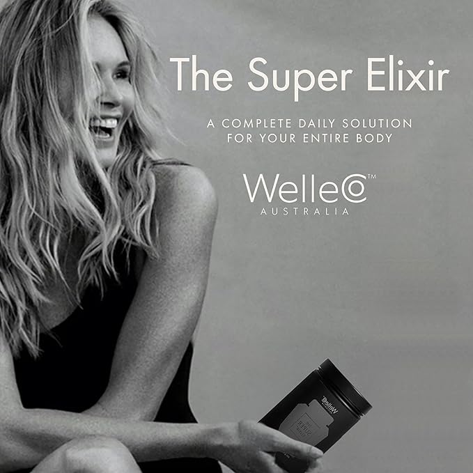 WelleCo The Super Elixir Daily Greens Powder Probiotic Drink Mix with Whole Foods Gluten Free Vegan Gut Health Powder Energy Immunity Healthy Skin Hair &amp Nails (Jar Pineapple &amp Lime Ja