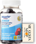 Equate Ashwagandha Vegetarian Gummy Supplement 60 Count + me Gusta stickes