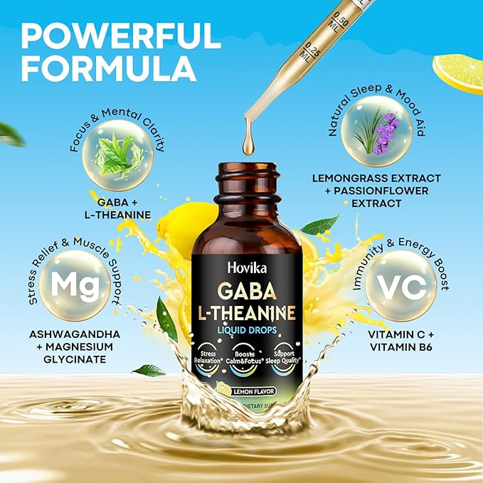 Magnesium Glycinate &amp GABA L-Theanine Liquid Drops for Kids &amp Adults