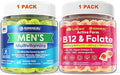Bundle Mens Multivitamins Gummies &amp Adult Methyl B12 &amp L-Methylfolate Gummies