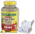 Omega 3 mini 1000mg- Fish Oil Softgels Natural Lemon falvor 120ct (Pack of 1) Boxed by Fusion Shop Store