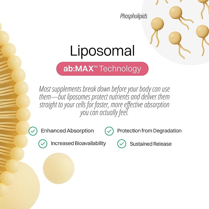 Liposomal Marine Collagen Powder Packets 2100mg Sugar-Free Flavored Powder 190mg Vitamin C for Skin Hair and Nails Supports Joint Health - 30 Packets Peach Pomegranate Flavor