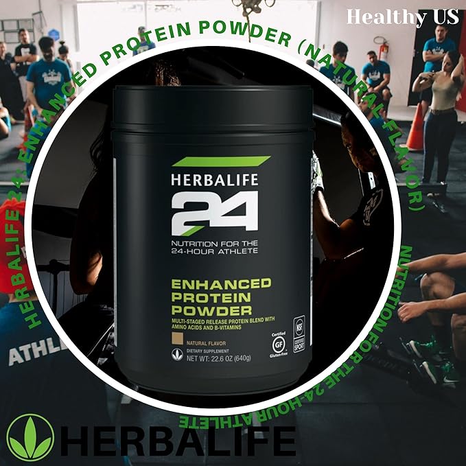 Herbalife 24 Enhanced Protein Powder: Natural Flavor (640 G) for The 24-Hour Athlete Natural Flavor No Artificial Sweetener 0g Added Sugar Gluten-Free