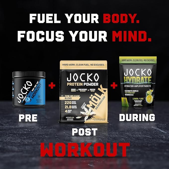 Jocko Fuel Protein Bundle (2 Pack) - Chocolate Peanut Butter (2lb) + Vanilla (2lb) - Supports Muscle Recovery &amp Growth