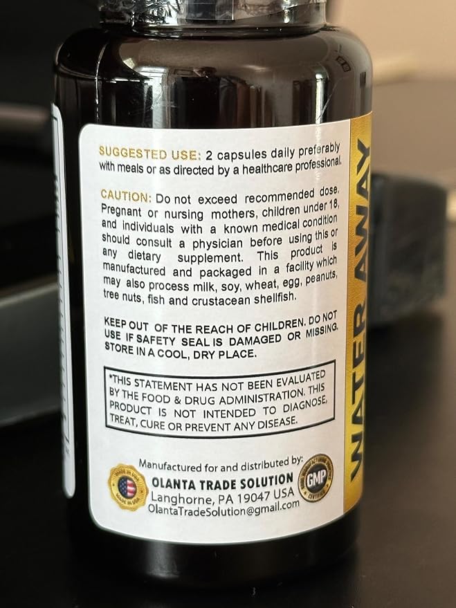 Water Away Complex - Herbal diuretics for Water Retention Milk Thistle Cranberry Pomegranate Natural Supplement for Water Retention Kidney Support - 1 Bottle