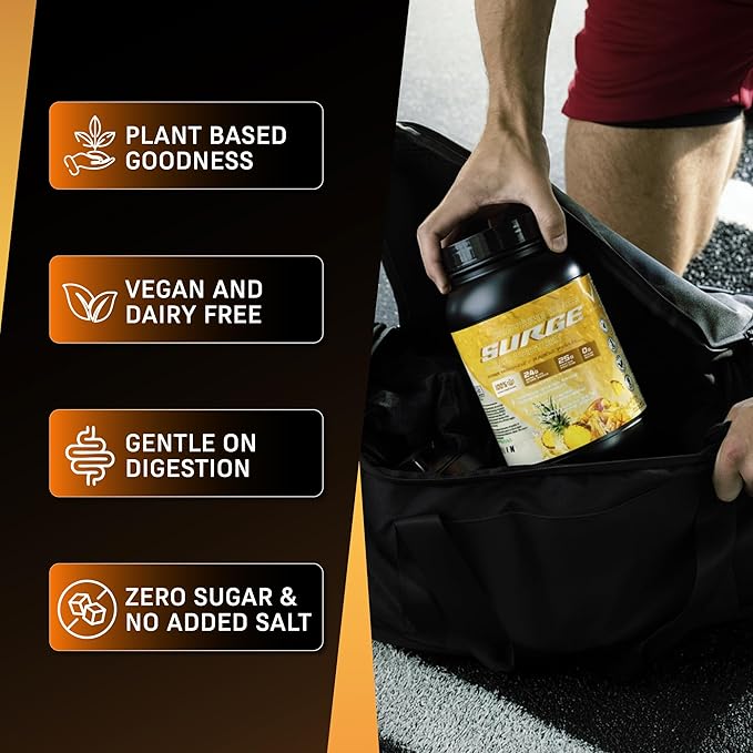 PRO-SURGE Clear Protein Powder Mango Pineapple Flavor 454g - 30 Servings 25g Plant-Based Protein Isolate - Sugar-Free Dairy-Free Soy-Free Gluten-Free Hydration Clear &amp Refreshing Juice-Like D