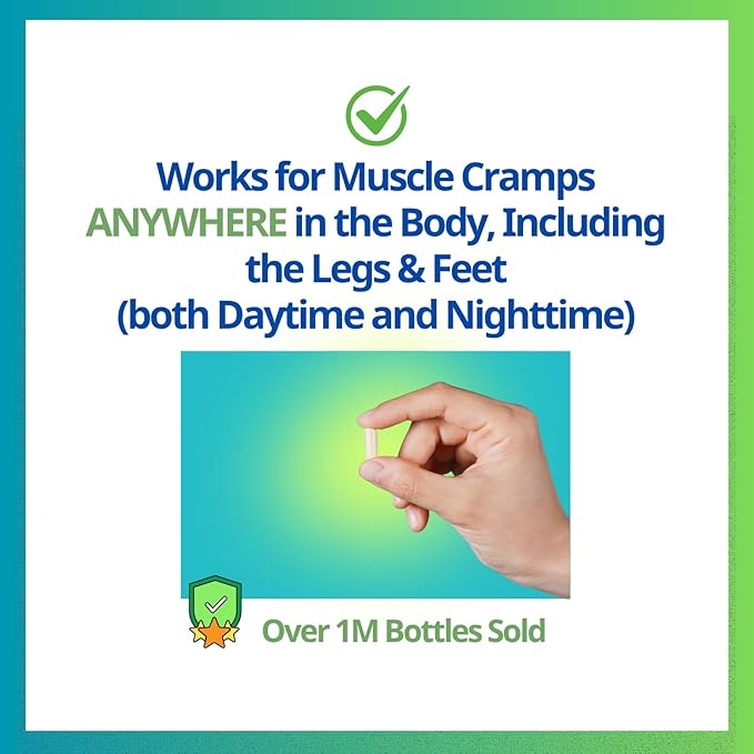 Cramp Defense® Leg Cramps Pills Relief for All Muscle Cramps Day and Night. Magnesium Supplement Capsules 3-6 Month Supply. Non-Laxative Organic Formula for Max Absorption and Results. Made in US.