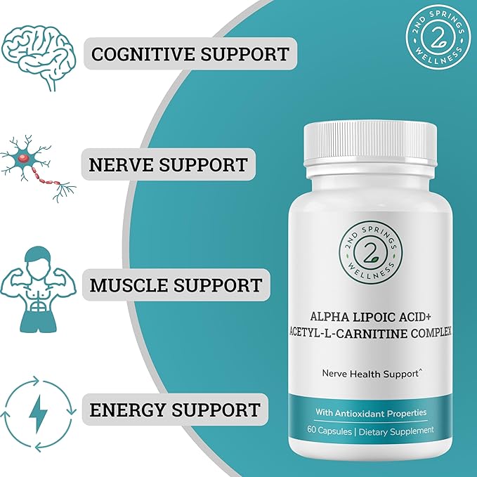ALA &amp ALC Complex + Super B-100 Complex Bundle | Energy Metabolism Nerve Health Cognitive Support Stress Balance &amp Daily Wellness
