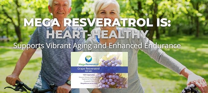 Mega Resveratrol Red Grape Skin Piceid Resveratrol Water-Soluble/High Absorption/Boosts Nitric Oxide. 500mg per Capsule. Purity Certified. NO Toxic “inactive” Ingredients. Keto Vegan Non-GMO.