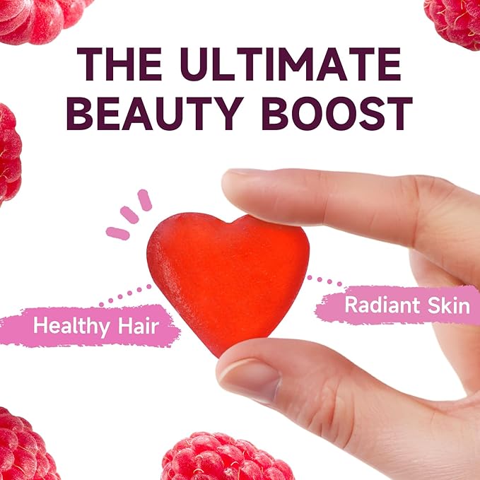 Hair Skin and Nails Gummies All-in-One Advanced Formula Supports Hair Growth - Skin Health &amp Nail Strength - 30 Gummies