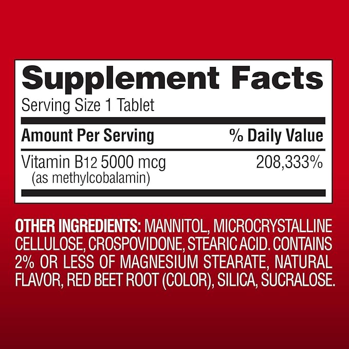 Member’s Mark Vitamin B12 Quick Dissolve Tablets Cherry (300 Count) (2 Pack)