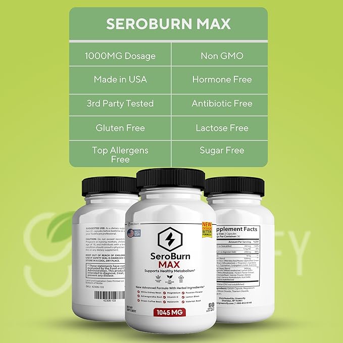 SeroBurn Max Powerful Formula Anabolic Recovery Vitamin D Natural Sleep Aid with Magnesium Ashwaganda - 60 Capsules (1)