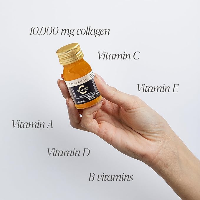 PRIMABIOTIC Liquid Collagen Sport- High Collagen Content [10000 Mg] Per Serving - Hydrolyzed Collagen Drink and 12 Vitamins Orthosilicic Acid | Helps Bone Health Hair Nails | (30 Bottles x 30 ML)