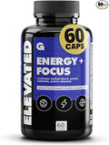 Gains in Bulk Elevated Nootropic Herbal Energy Supplements with Ginkgo Biloba B Vitamins DMAE Clean Energy &amp Focus Supplement Supports Digestive Health Cognitive Brain Health Vegan 60 Capsu