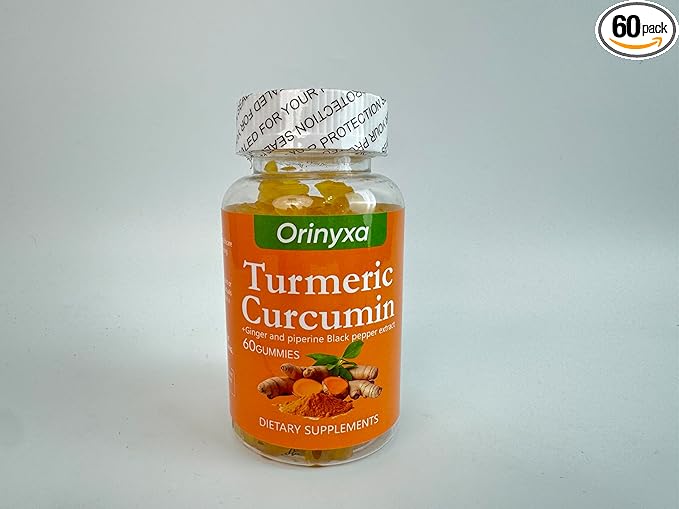 Turmeric Gummies with 250mg Turmeric Curcumin | Daily Mobility &amp Antioxidant Support Gluten Free 60 Count