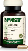 Standard Process Betacol - Supports Liver Function &amp Bile Production - Liver Health Supplement with Niacin &amp Vitamin B6 - Gluten-Free Non-Dairy &amp Non-Soy - 90 Capsules