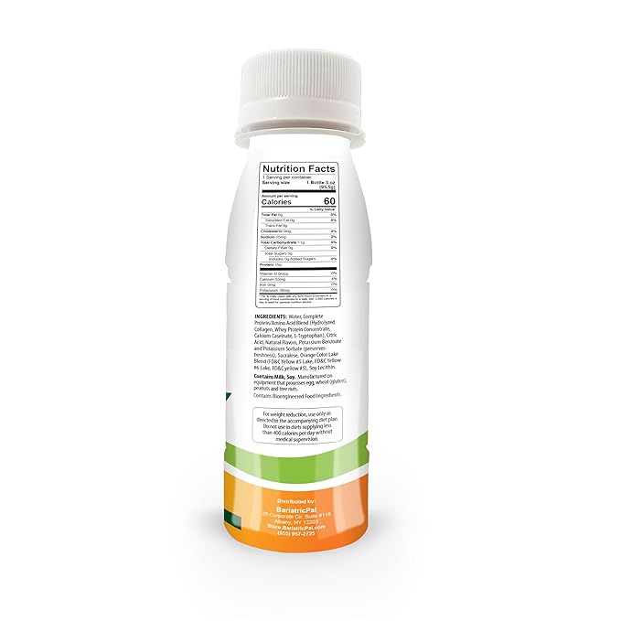 BariatricPal 15g Whey &amp Collagen Complete Protein Shots - Orange