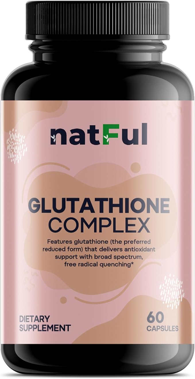 Glutathione Complex – 125mg Reduced L-Glutathione with Organic Turmeric Aquamin® Reishi and Herbal Detox Blend – 60 Vegan Capsules – Immune &amp Liver Support Antioxidant Detox Formula