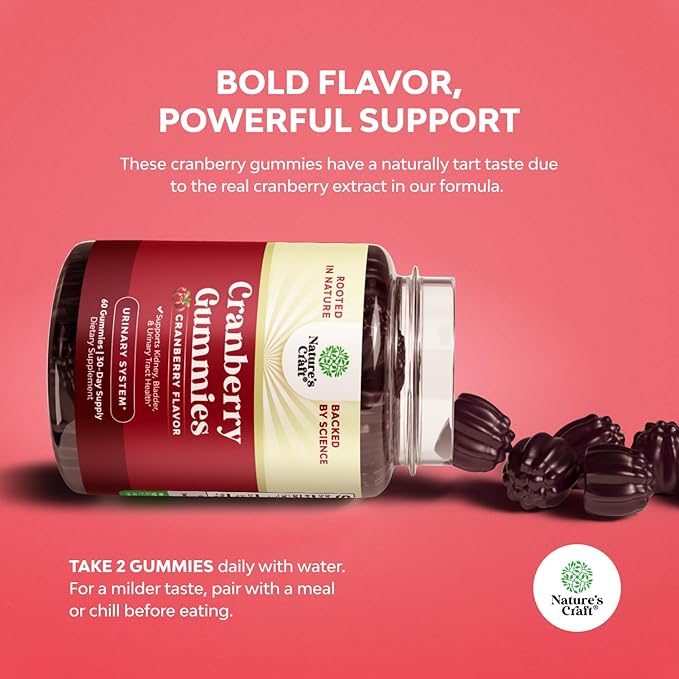 Bundle of Potent Daily Multivitamin Gummies for Adults and Natural Cranberry Gummies for Women and Men - Wellness Blend of Vitamin D A C E B12 Zinc and Biotin - Extra Strength Delicious Antioxidant