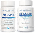 Biotics Research B12-2000™ Lozenges &amp Bio-DK Caps™ – High Potency Vitamin B12 B6 Folate Vitamin D3 K1 &amp MK7 – Methylation Bone &amp Heart Health Immune Support- 60 Lozenges + 60 Caps