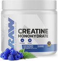 RAW Nutrition Creatine Monohydrate Powder Blue Raspberry (30 Servings) - Micronized Creatine Monohydrate Supplement for Workout Performance Build Muscle &amp Strength - Creatine Powder for Men &amp