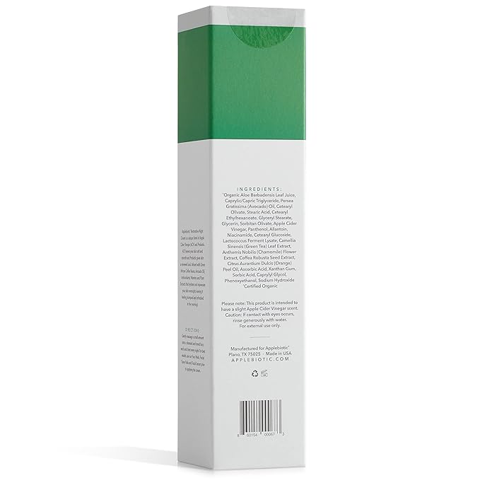 Apple Cider Vinegar Probiotic Restorative Night Cream &amp Face Wash Duo with African Green Coffee Extract Vitamin B3 Green Tea and Chamomile Extract to Firm and Restore for Dry Oily Sensitive Sk