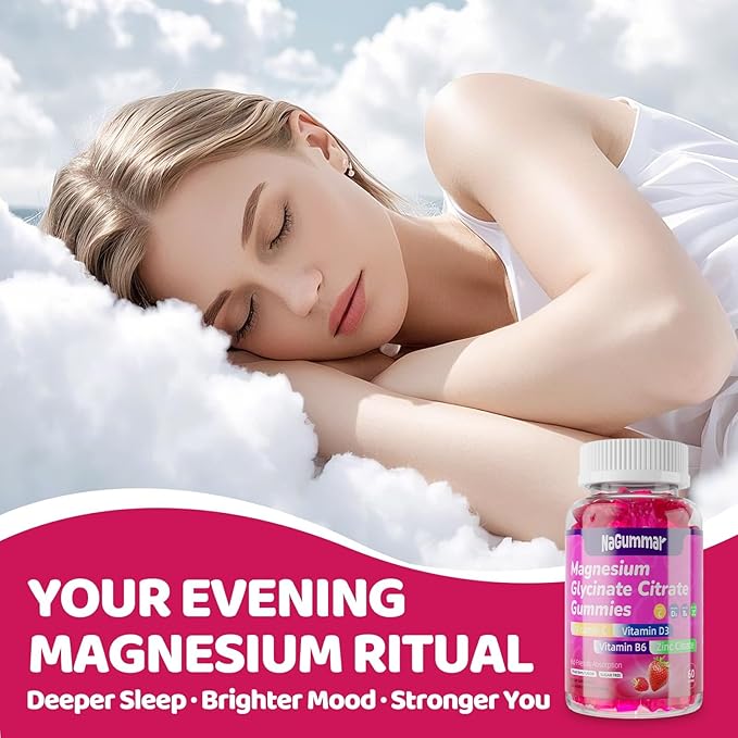 Magnesium glycinate Gummies High Absorption Magnesium Glycinate- Sugar Free Vegan Gummies for Adults with Vitamin D3 Zinc - Sleep Stress Bone &amp Memory Support - 60 Count Raspberry