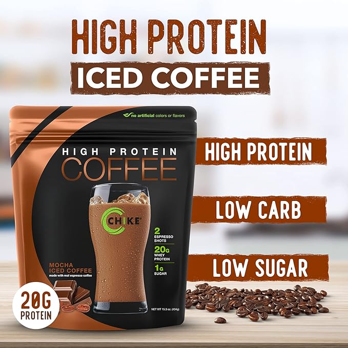 Chike High Protein Iced Coffee 12 Single Serving Packets (Mocha)