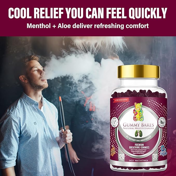 Mullein Leaf &amp Marshmallow Root Gummies – Lung Cleanse &amp Mucus Removal with Bromelain Nattokinase Serrapeptase Detox 120 ct | Gummy Bares