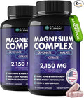 Magnesium Complex 2150MG High Absorption Capsules with Magnesium Glycinate Citrate &amp Malate Plus Vitamin B6 B2 Folate &amp Beet Root Vegan Non-GMO No Artificial Additives 90 Capsules P