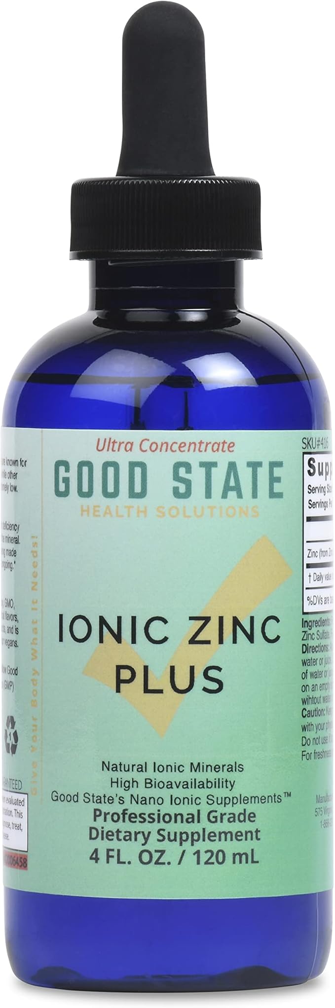 Good State | Liquid Ionic Zinc Plus - Ultra Concentrate (10 Drops Equal 15 mg - 200 Servings per Bottle)