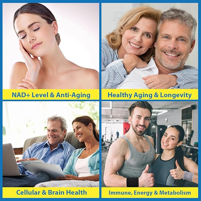 NMNH (NMN Supplement Alternative) NAD Supplements for Anti Aging Energy Immune Focus (Dihydronicotinamide Mononucleotide) 500mg to Boost NAD+ Levels As We Age Pure Organic - 60 Capsules