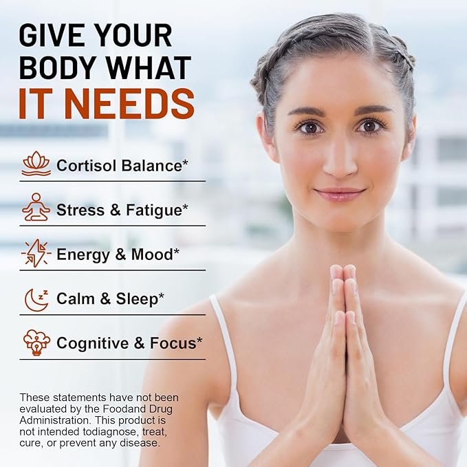 Cortisol Supplement with Aspalathus Linariifolius Magnesium L-Theanine - for Men and Women - Stress Relief Sleep Support Detoxification Reduction &amp Control - 120 Capsules