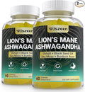 Ashwagandha Gummies - Lions Mane Gummies Ashwagandha Lion's Mane Supplement with Shilajit Sea Moss Black Seed Oil for Adults - Energy Cognitive &amp Immune Support