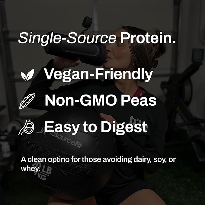 True Nutrition Pea Protein Isolate Powder - 25g Vegan Plant Protein per Serving - Non-GMO Gluten Free Dairy Free Soy Free - French Vanilla - 2 lb