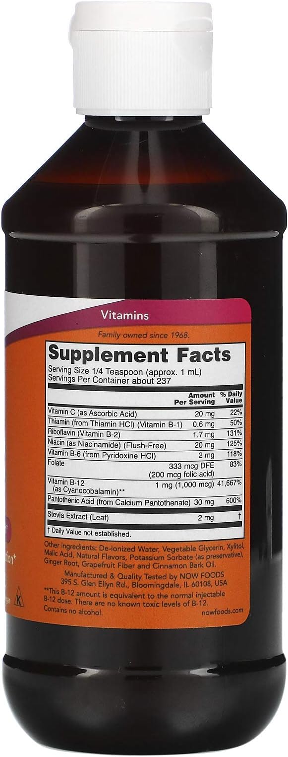 NOW Foods Vitamin B-12 Liquid 8oz (Pack of 2)