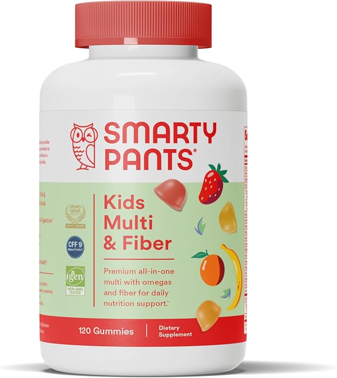 SmartyPants Women's Multivitamin Gummies Sugar Free: Biotin Methylfolate Omega 3 (ALA) Vitamin D &amp Kids Multivitamin Gummies and Fiber Supplement: Omega 3 Fish Oil (EPA/DHA) Vitamin D3