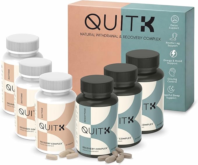 Withdrawal and Detox Support 90 Day Recovery Complex – Sleep Energy Stress Mood &amp Craving Support – Daily Supplement - Magnesium Glycinate Ashwagandha GABA L-Theanine Agmatine &amp More