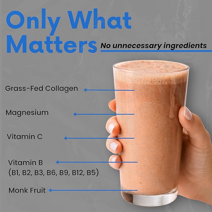 NutriDinner by Nutrillermo | Grass-Fed Collagen Protein Powder | Magnesium B-Vitamins &amp Monk Fruit | Sleep Recovery and Wellness Supplement |