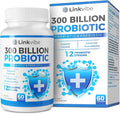 Probiotic 300 Billion CFU - 12 Strains with Organic Prebiotics for Digestive &amp Gut Immune Bloating Health - Probiotics for Women and Men - Daily Dairy Free Shelf Stable - 60 Counts