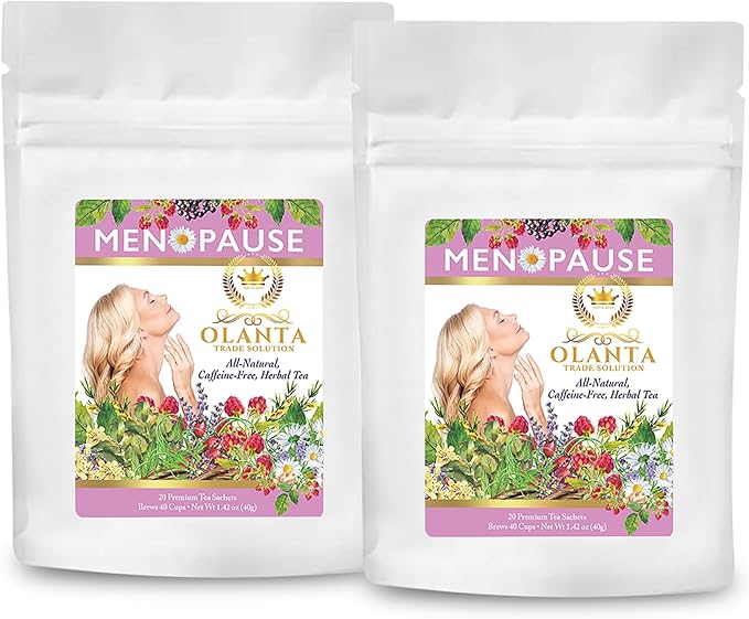 Menopause Tea - Post Menopause Supplements for Women Herbal Menopause Tea Vitamins to Support When hot Flashes with Ashwagandha - 40 Premium Tea Sachets