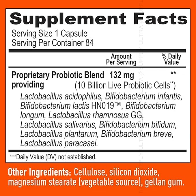 Members Mark 10 Strain Probiotic 10 Billion CFU 84 Count | Delayed-Release Capsules - Supports Digestive &amp Immune Health