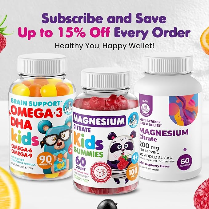 DR. MORITZ Kids Magnesium Gummies (60 Count 2 Pack) and Kids Multivitamin Gummies (60 Count 2 Pack) Bundle - for Relaxation and Health Support - Toddler Vitamins - Magnesium Calm Supplement