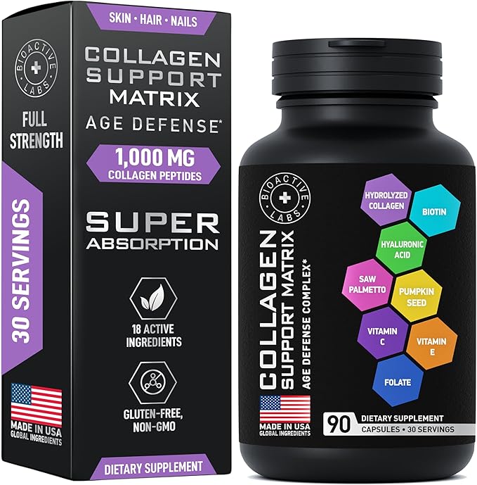 Beauty Collagen Complex and Vegan Iron Supplements for Women - Age Defense Bundle