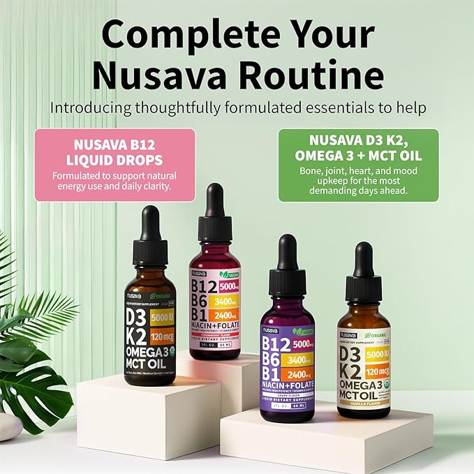 (2 Pack) Vitamin B12 and B6 Liquid Drops B12 Sublingual Vitamin B Complex - B 12 Vitamin 5000mcg - B12 Methylcobalamin for Energy Brain and Heart Support with 27200 mcg Strawberry 80 Servings