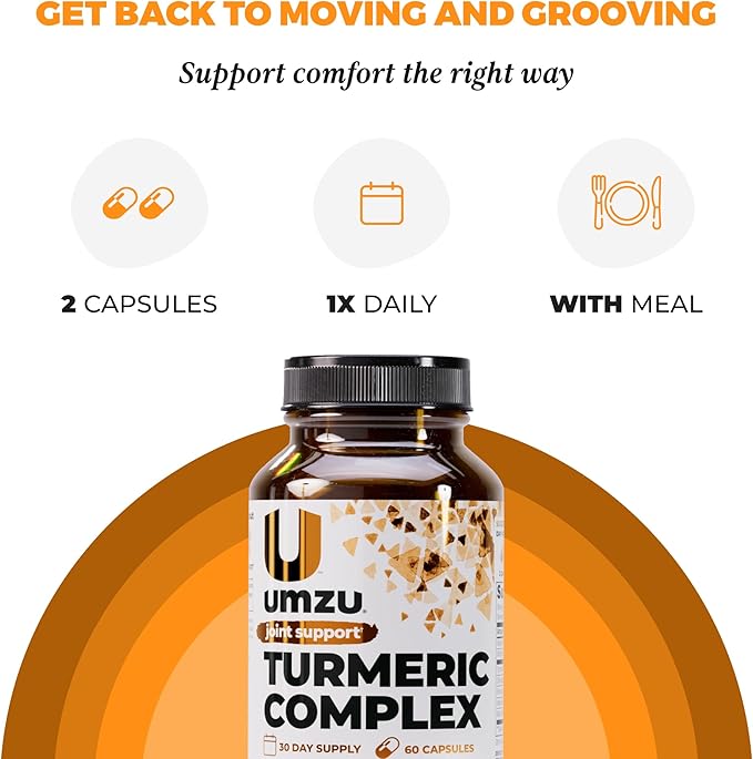 UMZU Turmeric Curcumin Supplement (30 Day Supply) – Bromelain Boswellia &amp BioPerine Black Pepper Blend – Turmeric Supplement for Joint Support &amp Immune Support Daily Wellness Support System