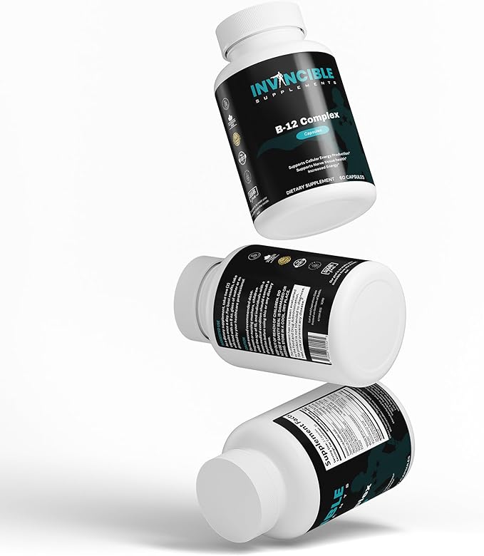High-Potency B-12 Complex Capsules | Energy Boost Nerve Support Non-GMO &amp Allergen Free| Vitamin B12 Choline Pantothenic Acid | Supports Cellular Energy &amp Mental Clarity