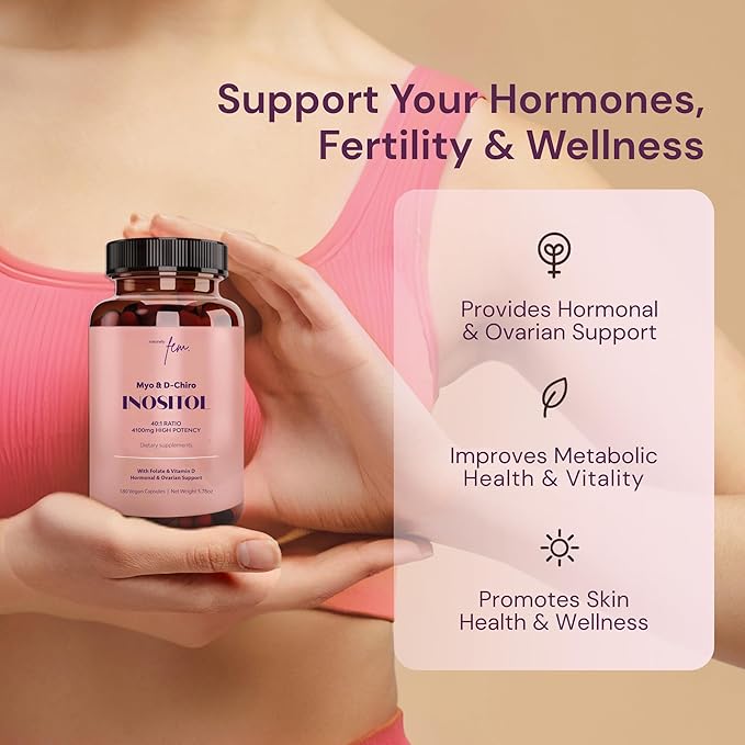 Premium Inositol Supplement 3x Bundle - Myo-Inositol &amp D-Chiro Inositol Supplement for Women 4100mg (40:1 Ratio) – 9-in-1 Hormonal &amp Metabolic Support with Folate Vitamin B6 B12 D3 Zinc &a